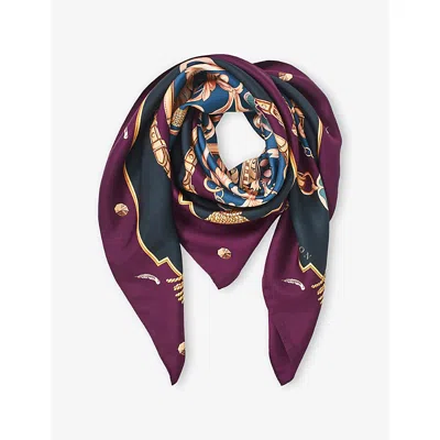 Aspinal Of London Womens  Signature Silk Scarf In Multi