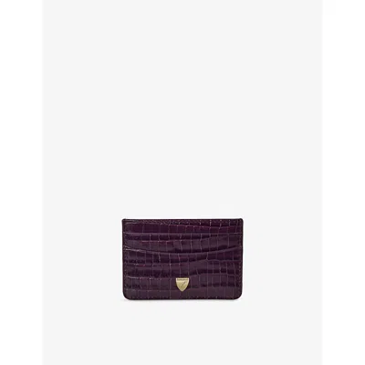 ASPINAL OF LONDON WOMENS FIG SLIM LEATHER CARD HOLDER