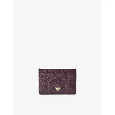 Aspinal Of London Womens Fig Slim Leather Card Holder In Purple