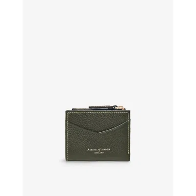Aspinal Of London Womens Hudson Logo-print Leather Coin Purse Green