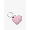 Aspinal Of London Womens Lilac Heart Logo-print Grained-leather Keyring In Lilac
