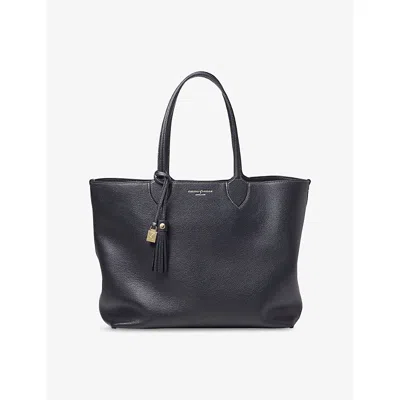 Aspinal Of London Womens Hudson Leather Tote Bag Navy In Black
