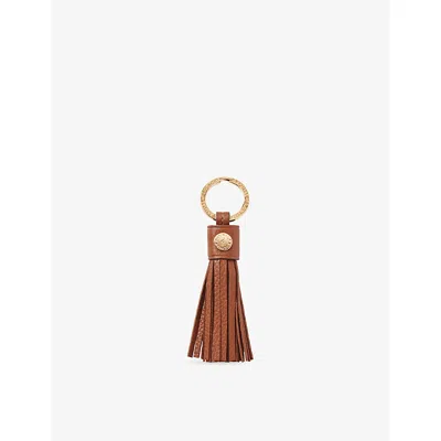 Aspinal Of London Womens Hudson Tassel Leather Keyring Tan