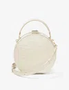 Aspinal Of London Womens Ivory Hat Box Mini Croc-embossed Leather Clutch Bag In Ivory