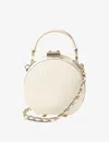 Aspinal Of London Womens Ivory Hat Box Micro Croc-embossed Leather Clutch Bag In Ivory