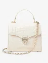 Aspinal Of London Womens Ivory Mayfair Medium Croc-embossed Leather Top-handle Bag In Ivory