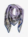 Aspinal Of London Womens Lavender Ombre 'a' Floral-print Silk Scarf In Lavender