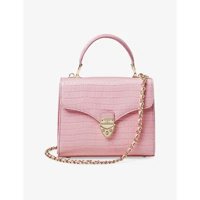 Aspinal Of London Leather Mayfair Midi Bag In Lilac