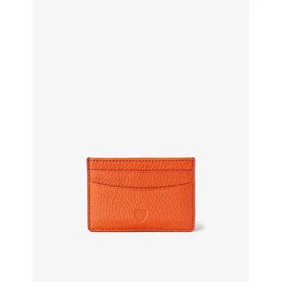 Aspinal Of London Grained Leather Cardholder In Marmalade