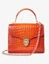 Aspinal Of London Marmalade Mayfair Medium Croc-embossed Leather Top-handle Bag In Marmalade