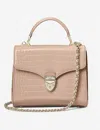 Aspinal Of London Womens Light Brown Mayfair Medium Croc-embossed Leather Top-handle Bag