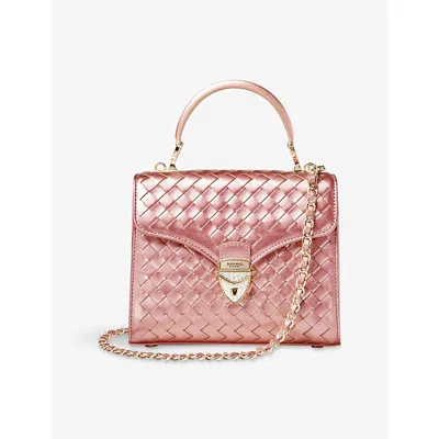 Aspinal Of London Womens Pinkmetallic Mayfair Midi Top-handle Leather Bag