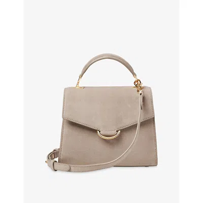 Aspinal Of London Womens Moleskin Mayfair Midi Suede Top-handle Bag