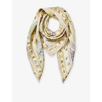 Aspinal Of London Womens The Great British Season Silk Scarf Multi