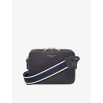 Aspinal Of London Womens Navy Camera Leather Cross-body Bag In Blue
