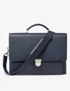 Aspinal Of London Womens Navy City Grained Leather Laptop Briefcase In Navy