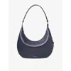 Aspinal Of London Leather Hudson Crescent Cross-body Bag In Navy