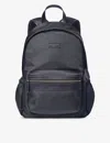 Aspinal Of London Navy Brand-patch Woven Backpack In Navy