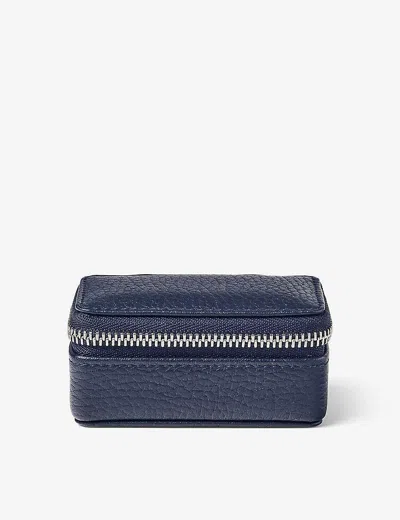 Aspinal Of London Womens Navy Travel Leather Jewellery Case