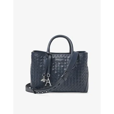 Aspinal Of London Womens Midi London Leather Tote Bag Navy