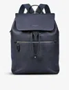 Aspinal Of London Womens Navy Reporter Grained Leather Backpack In Navy