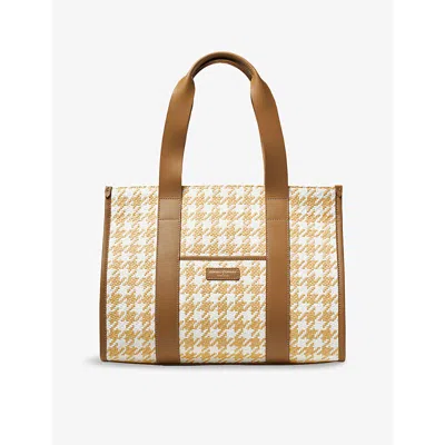 Aspinal Of London Womens Neutral Henley Raffia And Leather Tote Bag