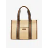 Aspinal Of London Womens Neutral Henley Raffia And Leather Tote Bag
