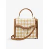 Aspinal Of London Womens Neutral Midi Mayfair Raffia Shoulder Bag