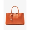 ASPINAL OF LONDON ASPINAL OF LONDON WOMEN'S ORANGE LONDON LARGE LEATHER TOTE BAG