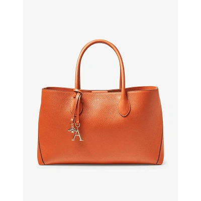 Aspinal Of London Womens Orange London Large Leather Tote Bag