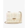 Aspinal Of London Womens Oyster Lottie Metallic-tweed Shoulder Bag In Oyster