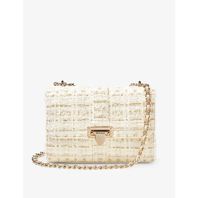 Aspinal Of London Womens Oyster Lottie Metallic-tweed Shoulder Bag