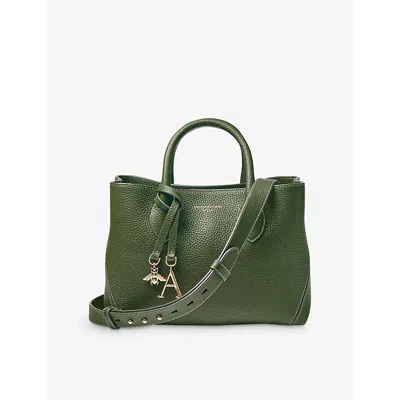 Aspinal Of London Womens  London Midi Leather Tote Bag In Racing Green