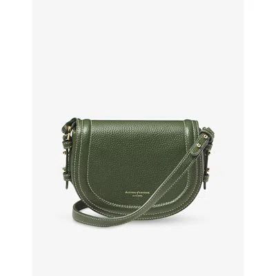Aspinal Of London Womens Racing Green Stella Branded Leather Satchel