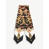 Aspinal Of London Signature Shield Silk Neck Bow Scarf In Black
