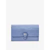 Aspinal Of London Womens Capri Blue Signature-hardware Leather Travel Wallet In Capri Blue