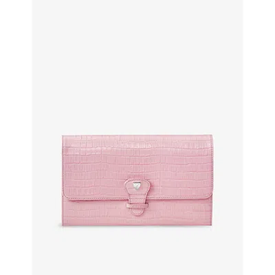 Aspinal Of London Womens Lilac Signature-hardware Leather Travel Wallet