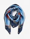 Aspinal Of London Womens Signature Shield Graphic-print Silk-twill Scarf