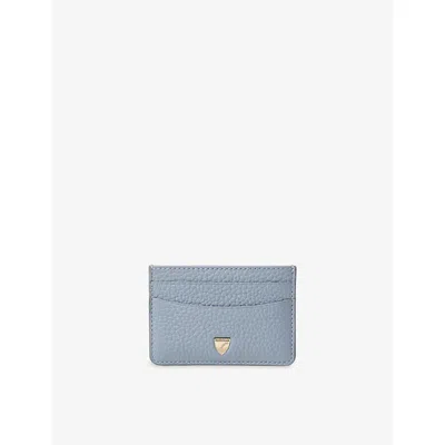 Aspinal Of London Womens Skyblue Branded Leather Card Holder In Blue