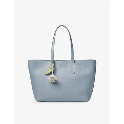 Aspinal Of London Womens Skyblue Zipped East West Leather Tote In Blue