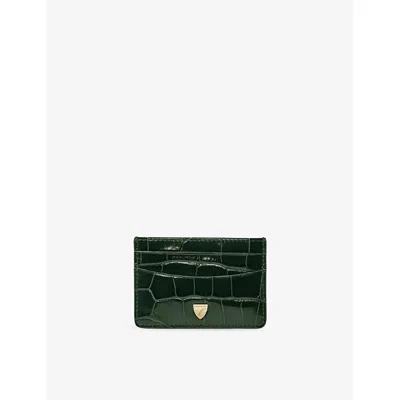 Aspinal Of London Womens Slim Leather Card Holder Evergreen