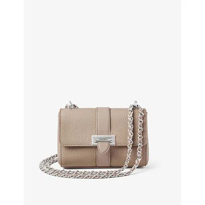 Aspinal Of London Womens Soft Taupe Lottie Micro Leather Shoulder Bag In Brown