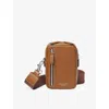 Aspinal Of London Womens  Reporter North South Leather Cross-body Bag In Brown