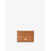 Aspinal Of London Womens Slim Logo-embossed Leather Cardholder Tan In Tan