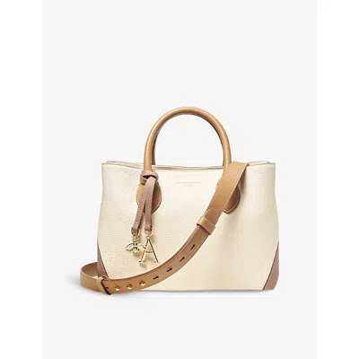 Aspinal Of London Womens Taupe Midi London Leather Tote Bag