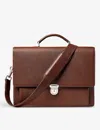 Aspinal Of London Womens Tobacco City Pebbled-leather Laptop Briefcase In Tobacco
