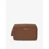 ASPINAL OF LONDON WOMENS TOBACCO MOUNT STREET BRANDED LEATHER WASH BAG