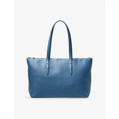 Aspinal Of London Womens Regent Leather Tote Bag Topaz In Blue