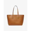 Aspinal Of London Womens Tan Zipped East West Leather Tote Bag In Tan