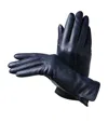 Aspinal Of London Wool-cashmere Lined Leather Gloves In Navy
